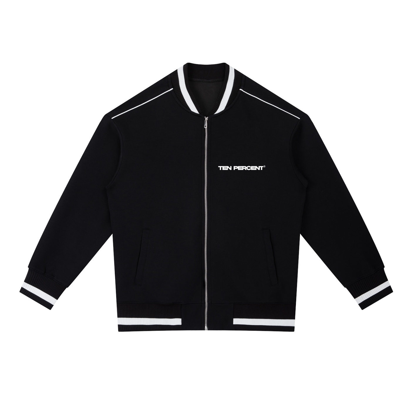 Contrast Piping Zip Bomber Jacket - Image 3