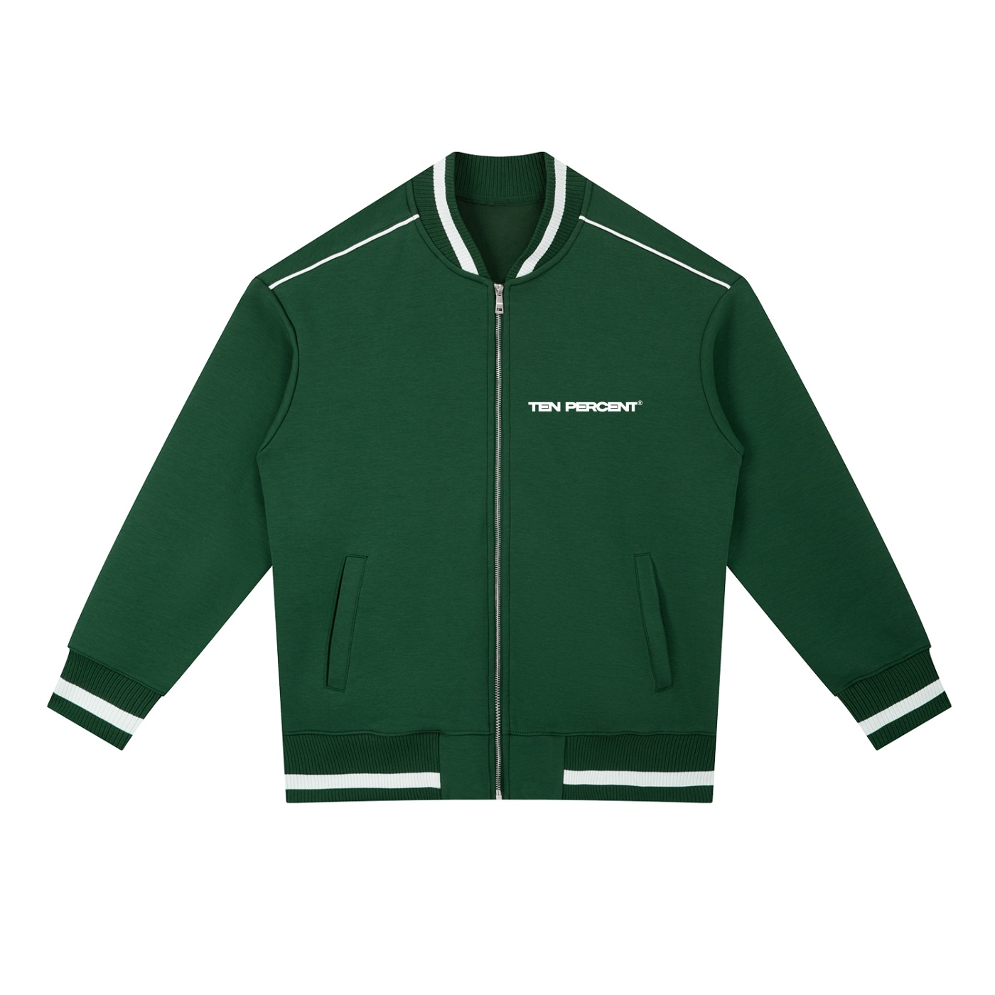 Contrast Piping Zip Bomber Jacket