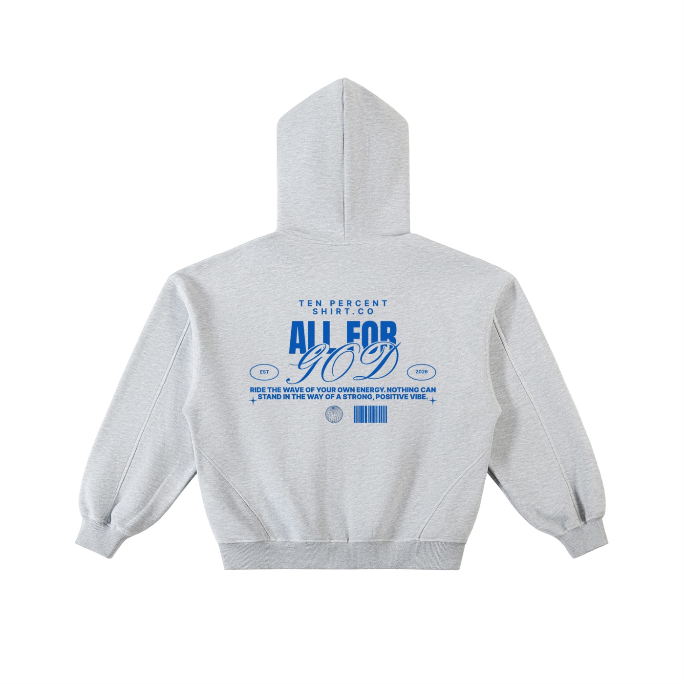 Contrast-Stitched Boxy Fleece Zip Hoodie - Image 4